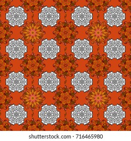 Indian floral paisley medallion pattern. Can be used for textile, greeting card, coloring book, phone case print. Ethnic Mandala ornament. Vector Henna tattoo style.
