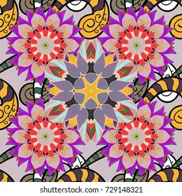 Indian floral paisley medallion pattern. Vector Henna tattoo style. Can be used for textile, greeting card, coloring book, phone case print. Ethnic Mandala ornament.