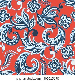 indian floral seamless pattern
