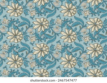 Indian Floral Seamless Pattern All over print Vector Illustration