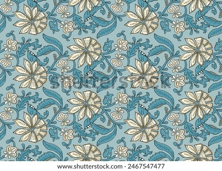 Indian Floral Seamless Pattern All over print Vector Illustration