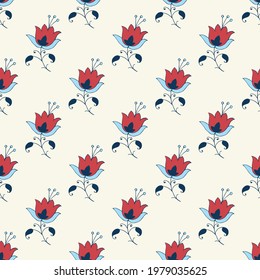 Indian floral vector seamless pattern design
