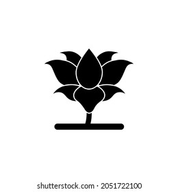 Indian flower icon in India set