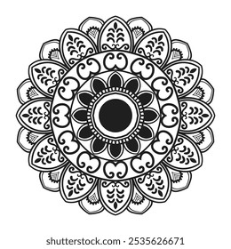 Índia flor mandala arte, bonito círculo padrão mandala arte isolada em um fundo branco, estilo indiano mandala arte para decoração festival,