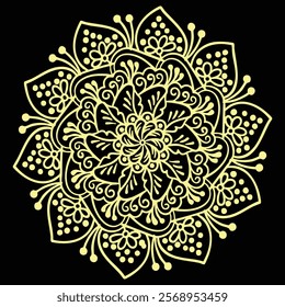 Indian flower mandala art, Mandala art biik vector illustration