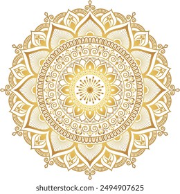 Indian flower mandala art with luxury golden circle frame transparent vintage gold circular pattern	