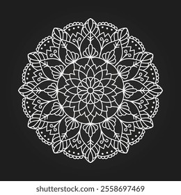 Indian flower mandala art with luxury golden circle frame transparent vintage gold circular pattern