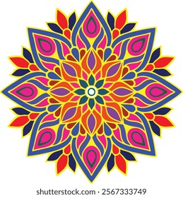 Indian flower mandala art with luxury design, mandala art vector illustration