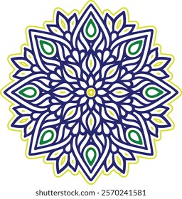 Indian flower mandala art with luxury, beautiful mandala colour vector