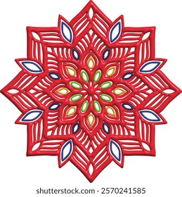 Indian flower mandala art with luxury, beautiful mandala colour vector