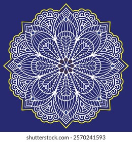 Indian flower mandala art with luxury, beautiful mandala colour vector