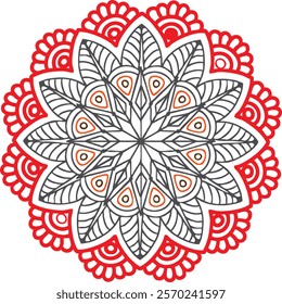 Indian flower mandala art with luxury, beautiful mandala colour vector