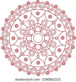 Indian flower mandala art with luxury golden circle frame transparent vintage gold circular pattern