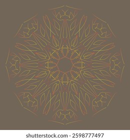 Indian flower mandala art with luxury golden circle frame transparent vintage gold circular pattern	