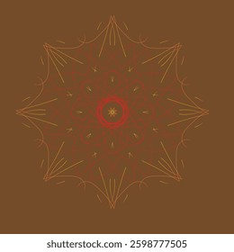 Indian flower mandala art with luxury golden circle frame transparent vintage gold circular pattern	