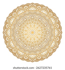 Indian flower mandala art with luxury golden circle frame transparent vintage gold circular pattern	