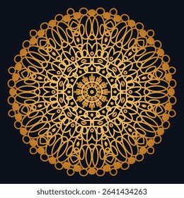 Indian flower mandala art with luxury golden circle frame transparent vintage gold circular pattern	