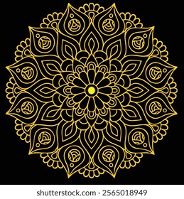 Indian flower mandala art vector illustration