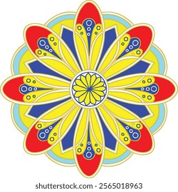 Indian flower mandala art vector illustration