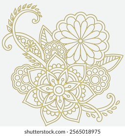 Indian flower mandala art vector illustration