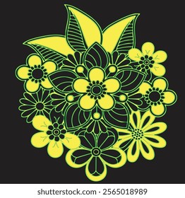 Indian flower mandala art vector illustration
