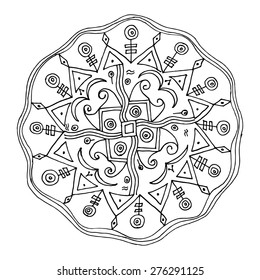 Indian flower mandala in vector. Bo ho style