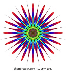 Indian flower pattern illustration in old color