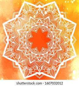 Indian flower pattern for textile, greeting card background, coloring book. Ethnic mandala towel, yoga Mat printing