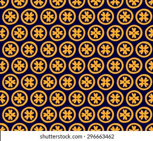 Indian flowers seamless pattern, block print ornament, folk background, Indian, vector