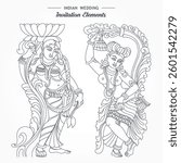 Indian folk art, kalamkari style lord gopika, sevika