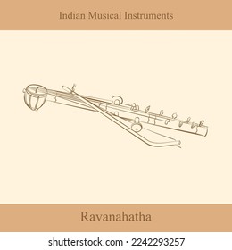 indian folk music instruments line drawing vector