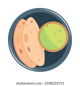 indian food bread illustration vector isolated