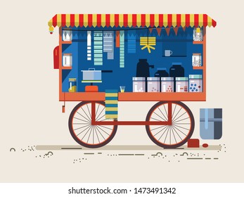 Indian Food Cart Design Art Work Background svg