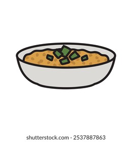 Ilustração de doodle de comida indiana - Dal