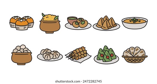 Indian Food Doodle Set Collection