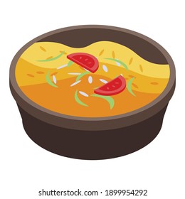 Indian food icon. Isometric of indian food vector icon for web design isolated on white background