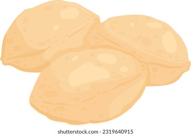 Indian Food Kachori Vector Illustration.