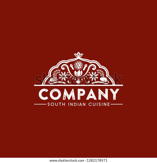 Indian Food Logo Stock Vector Royalty Free 1282178971 