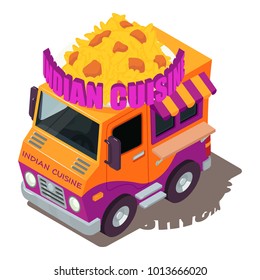 Indian food machine icon. Isometric illustration of indian food machine vector icon for web