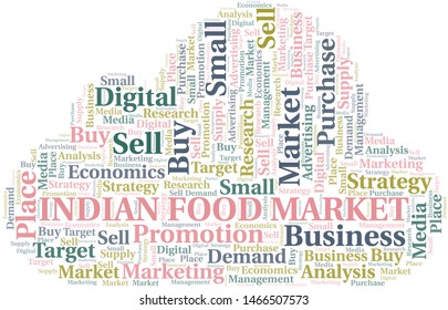 Indian Food Market word cloud. Vector made with text only