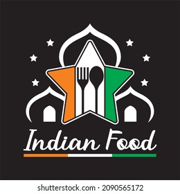 indian food restaurant logo vector illustration