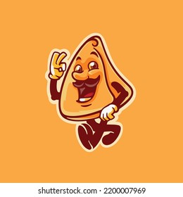 Indian Food Samosa Cartoon Character