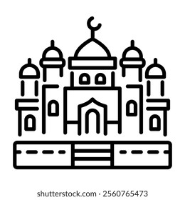 Indian fort icon in linear style 