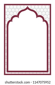 Indian frame with geometric structure on white background
