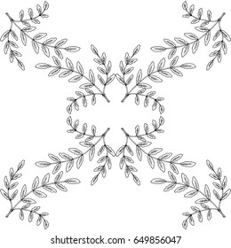 Indian Frankincense Salai or Boswellia serrata vintage illustration.Olibanum-tree (Boswellia sacra), aromatic tree. Ink hand drawn herbal illustration. Seamless pattern.
