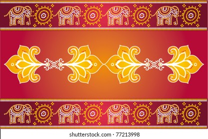 Indian frieze motif vector