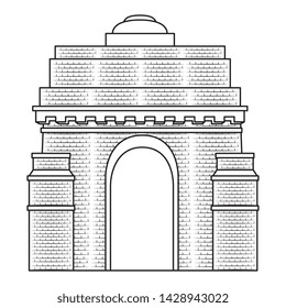 indian gate arch monument icon