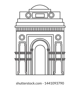 Indian Gate Arch Monument Icon Stock Vector (Royalty Free) 1441093790 ...