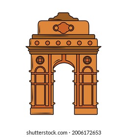 indian gate landmark monument isolated