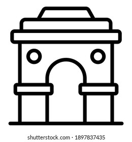 Indian gate line icon isolated